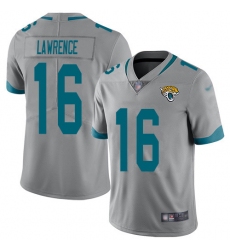 Men's Nike Jacksonville Jaguars #16 Trevor Lawrence Silver Stitched NFL Limited Inverted Legend Jersey