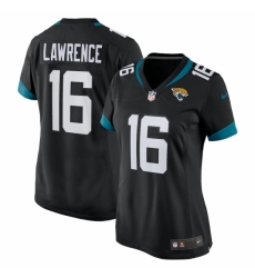 Women's Jacksonville Jaguars #16 Trevor Lawrence Black Nike Teal 2021 NFL Draft First Round Pick Game Jersey