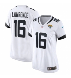 Women's Jacksonville Jaguars #16 Trevor Lawrence White Nike Teal 2021 NFL Draft First Round Pick Game Jersey