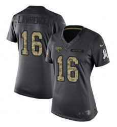 Women's Nike Jacksonville Jaguars #16 Trevor Lawrence Black Stitched NFL Limited 2016 Salute to Service Jersey