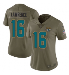 Women's Nike Jacksonville Jaguars #16 Trevor Lawrence Olive Stitched NFL Limited 2017 Salute To Service Jersey