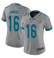 Women's Nike Jacksonville Jaguars #16 Trevor Lawrence Silver Stitched NFL Limited Inverted Legend Jersey