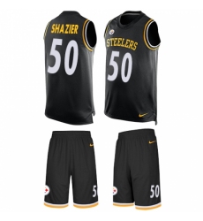 Men's Nike Pittsburgh Steelers #50 Ryan Shazier Limited Black Tank Top Suit NFL Jersey