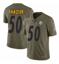 Men's Nike Pittsburgh Steelers #50 Ryan Shazier Limited Olive 2017 Salute to Service NFL Jersey