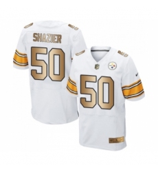 Men's Pittsburgh Steelers #50 Ryan Shazier Elite White Gold Football Jersey