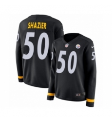 Women's Nike Pittsburgh Steelers #50 Ryan Shazier Limited Black Therma Long Sleeve NFL Jersey