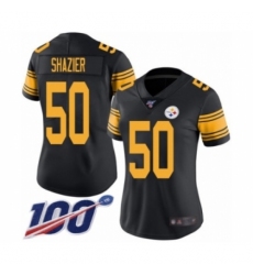 Women's Pittsburgh Steelers #50 Ryan Shazier Limited Black Rush Vapor Untouchable 100th Season Football Jersey