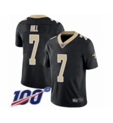 Men's New Orleans Saints #7 Taysom Hill Black Team Color Vapor Untouchable Limited Player 100th Season Football Jersey