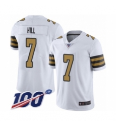 Men's New Orleans Saints #7 Taysom Hill Limited White Rush Vapor Untouchable 100th Season Football Jersey