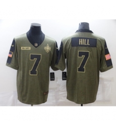 Men's New Orleans Saints #7 Taysom Hill Nike Olive 2021 Salute To Service Limited Player Jersey