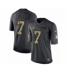 Men's Nike New Orleans Saints #7 Taysom Hill Limited Black 2016 Salute to Service NFL Jersey