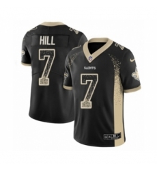 Men's Nike New Orleans Saints #7 Taysom Hill Limited Black Rush Drift Fashion NFL Jersey