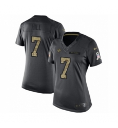 Women's Nike New Orleans Saints #7 Taysom Hill Limited Black 2016 Salute to Service NFL Jersey