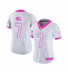 Women's Nike New Orleans Saints #7 Taysom Hill Limited White Pink Rush Fashion NFL Jersey