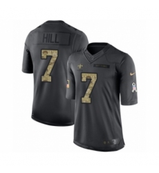 Youth Nike New Orleans Saints #7 Taysom Hill Limited Black 2016 Salute to Service NFL Jersey