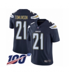 Men's Los Angeles Chargers #21 LaDainian Tomlinson Navy Blue Team Color Vapor Untouchable Limited Player 100th Season Football Jersey