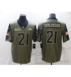 Men's Los Angeles Chargers #21 LaDainian Tomlinson Nike Olive 2021 Salute To Service Limited Player Jersey