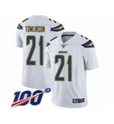 Men's Los Angeles Chargers #21 LaDainian Tomlinson White Vapor Untouchable Limited Player 100th Season Football Jersey