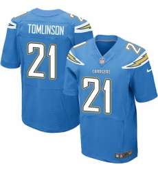 Men's Nike Los Angeles Chargers #21 LaDainian Tomlinson Elite Electric Blue Alternate NFL Jersey