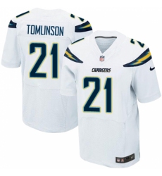 Men's Nike Los Angeles Chargers #21 LaDainian Tomlinson Elite White NFL Jersey