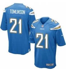 Men's Nike Los Angeles Chargers #21 LaDainian Tomlinson Game Electric Blue Alternate NFL Jersey