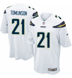 Men's Nike Los Angeles Chargers #21 LaDainian Tomlinson Game White NFL Jersey