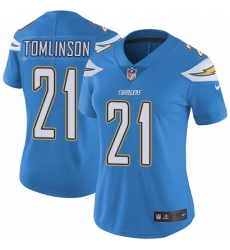 Women's Nike Los Angeles Chargers #21 LaDainian Tomlinson Electric Blue Alternate Vapor Untouchable Limited Player NFL Jersey
