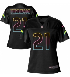Women's Nike Los Angeles Chargers #21 LaDainian Tomlinson Game Black Fashion NFL Jersey