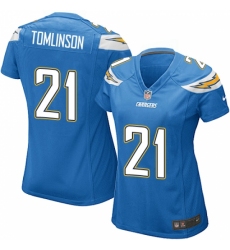 Women's Nike Los Angeles Chargers #21 LaDainian Tomlinson Game Electric Blue Alternate NFL Jersey