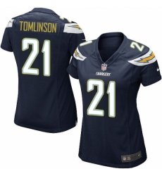 Women's Nike Los Angeles Chargers #21 LaDainian Tomlinson Game Navy Blue Team Color NFL Jersey