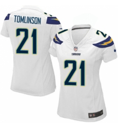 Women's Nike Los Angeles Chargers #21 LaDainian Tomlinson Game White NFL Jersey
