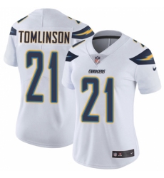 Women's Nike Los Angeles Chargers #21 LaDainian Tomlinson White Vapor Untouchable Limited Player NFL Jersey