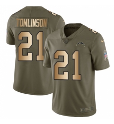 Youth Nike Los Angeles Chargers #21 LaDainian Tomlinson Limited Olive/Gold 2017 Salute to Service NFL Jersey