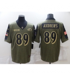 Men's Baltimore Ravens #89 Mark Andrews Nike Olive 2021 Salute To Service Limited Player Jersey