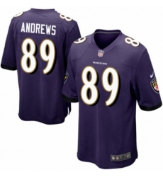 Men's Nike Baltimore Ravens #89 Mark Andrews Game Purple Team Color NFL Jersey