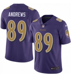 Men's Nike Baltimore Ravens #89 Mark Andrews Limited Purple Rush Vapor Untouchable NFL Jersey