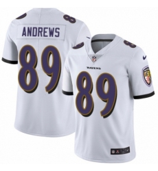Men's Nike Baltimore Ravens #89 Mark Andrews White Vapor Untouchable Limited Player NFL Jersey