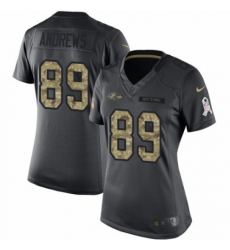 Women's Nike Baltimore Ravens #89 Mark Andrews Limited Black 2016 Salute to Service NFL Jersey