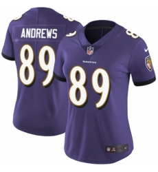 Women's Nike Baltimore Ravens #89 Mark Andrews Purple Team Color Vapor Untouchable Limited Player NFL Jersey