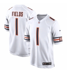 Men's Chicago Bears #1 Justin Fields Nike White 2021 NFL Draft First Round Pick Alternate Limited Jersey