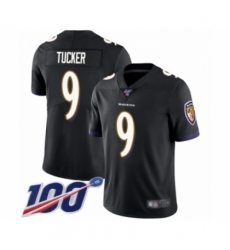 Men's Baltimore Ravens #9 Justin Tucker Black Alternate Vapor Untouchable Limited Player 100th Season Football Jersey