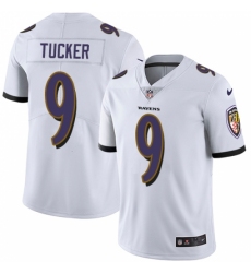 Youth Nike Baltimore Ravens #9 Justin Tucker White Vapor Untouchable Limited Player NFL Jersey