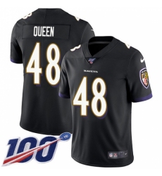 Men's Baltimore Ravens #48 Patrick Queen Black Alternate Stitched NFL 100th Season Vapor Untouchable Limited Jerse