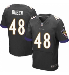 Men's Baltimore Ravens #48 Patrick Queen Black Alternate Stitched NFL New Elite Jersey