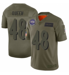 Men's Baltimore Ravens #48 Patrick Queen Camo Stitched NFL Limited 2019 Salute To Service Jersey