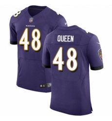 Men's Baltimore Ravens #48 Patrick Queen Purple Team Color Stitched NFL Vapor Untouchable Elite Jersey