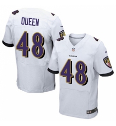 Men's Baltimore Ravens #48 Patrick Queen White Stitched NFL New Elite Jersey