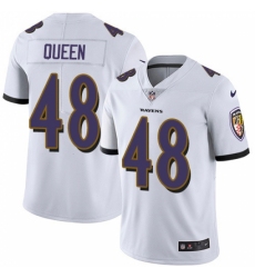 Men's Baltimore Ravens #48 Patrick Queen White Stitched NFL Vapor Untouchable Limited Jersey