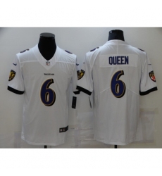 Men's Baltimore Ravens #6 Patrick Queen Nike White Limited Player Jersey