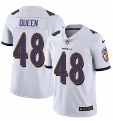 Youth Baltimore Ravens #48 Patrick Queen White Stitched NFL Vapor Untouchable Limited Jersey